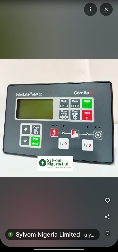 ComAp InteliLite AMF 25 controller supplied by Sylvom Nigeria Limited